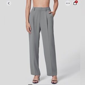 Halara high waisted back elastic work pants gray Griffin, L NWT